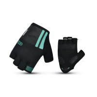 Guantes cortos ges course negro-celeste