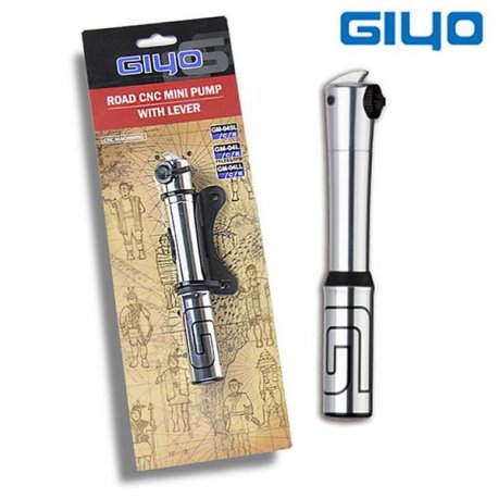 BOMBA MINI DE ALUMINIO PARA CARRETERA, PLATA "GIYO"