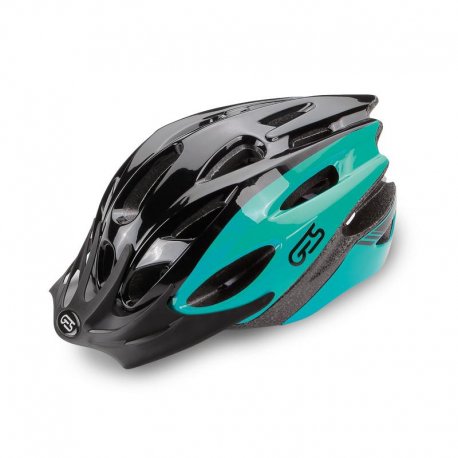 casco ges rocket negro-turquesa