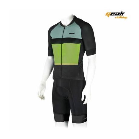 MAILLOT CORTO "GEAK" SUPERIOR NEGRO/VERDE