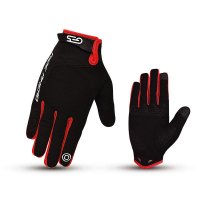 guantes largos gel pro negro-rojo