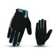 Guantes largos gel pro negro-celeste