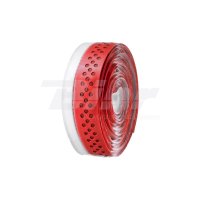 Cinta para manillar de carretera VELO Cuero sintético (PU) perforada roja/blanca