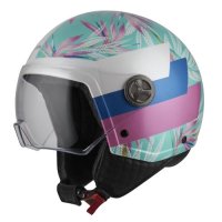 Casco jet nzi ZETA 2 BLUE LEAVES MATT