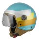 Casco jet nzi ZETA 2 BANDI TURQUOISE&GOLD