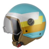 Casco jet nzi ZETA 2 BANDI TURQUOISE&GOLD