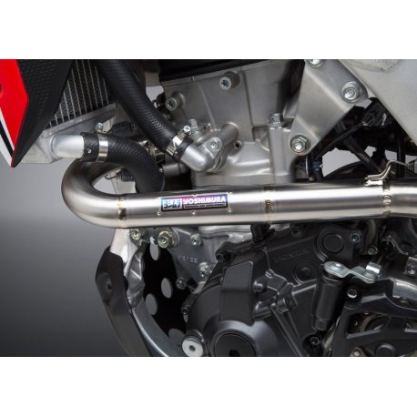 Linea completa escape doble Yoshimura Signature RS-9, titanio, y tapa carbono, Honda CRF250R