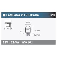 Caja de 10 lámparas 12V21/5W DOBLE FILAMENTO