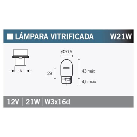 Caja de 10 lámparas 12V21W