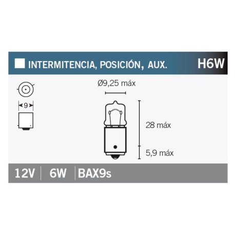 Caja de 10 lámparas 12V6W