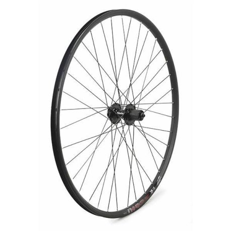 RUEDA TRASERA 27.5" NEGRA FRENO DISCO CENTER LOCK 36H INOX CASSETTE 8-9VEL