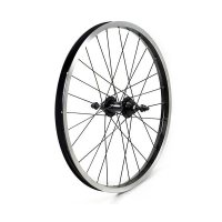 RUEDA TRASERA 20" 1VEL, NEGRA, BUJE ACERO 28H TUERCA