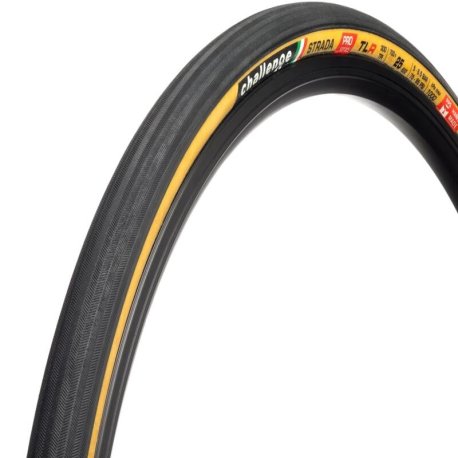 Neumático CHALLENGE HTLR Strada Pro tubeless 700X25 Blk/Tan