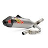 Linea completa escape Pro Circuit T-6 acero inox, KX-250: Silencioso de aluminio, tapa de carbono