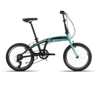 BICI PLEGABLE 20" ALUMINIO 6VEL SHIM. NEGRO/VERDE MATE