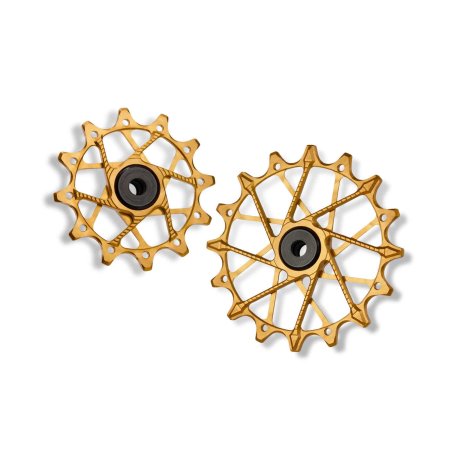 ROLDANAS DE CAMBIO PARA SRAM (SET - 12T + 16T (FOR 11/12 SP. WITH GARBARUK CAGE), GOLD)