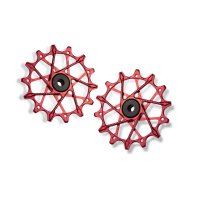 ROLDANAS DE CAMBIO PARA SHIMANO (SET - 14T + 14T (FOR 12 SP. WITH STANDARD CAGE), RED)