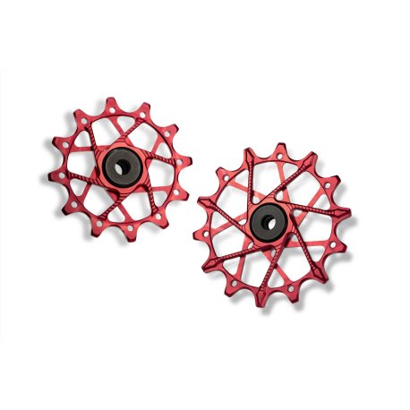 ROLDANAS DE CAMBIO PARA SRAM (SET - 12T + 14T (FOR 11/12 SP. WITH STANDARD CAGE), RED)