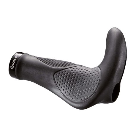 PRUNUS Puños de bicicleta de goma ergonómico antideslizante Agarraderas  para MTB bicicleta montaña (negro+gris) (con cuernos)
