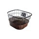 Cesta paseo Krayton steel con rattan plástico 38x30x22 - Negro / Marrón