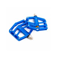 pedales MTB/BMX aluminio 6061 CNC - Rod. sellados - 9/16 - 103x101mm azul