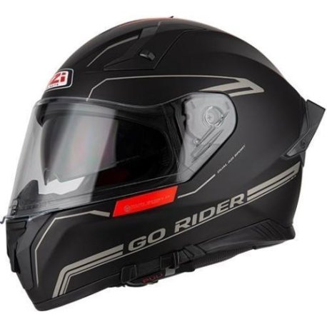 casco nzi GO RIDER STREAM SOLID NOUVEAU BLACK&RED MATT