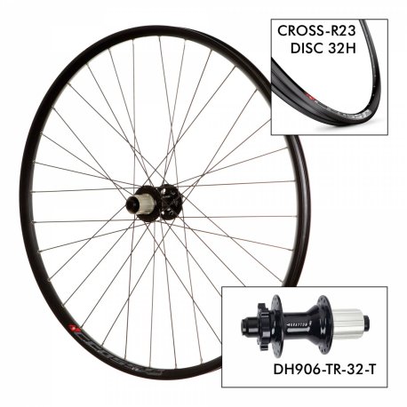 Rueda Trasera Mach1 Cross-R23 29´ 32H - DH906TR 12x142 Disco 6T alum. Shimano 9- 12v