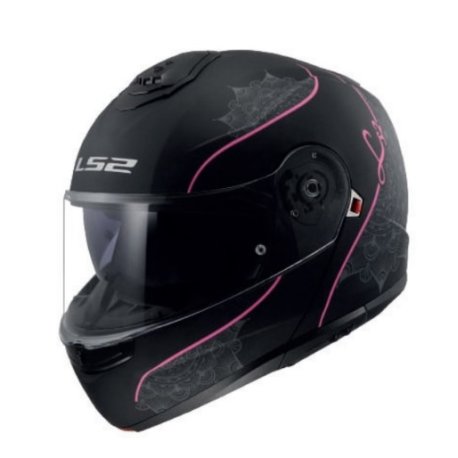 CASCO LS2 MODULAR FF908 STROBE II LUX NEGRO-ROSA