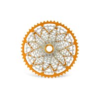 CASSETTE GARBARUK 12V (SHIMANO MICRO SPLINE FREEHUB) (10-52T, NICKEL, ORANGE)