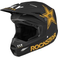 Casco FLY RACING Kinetic Rockstar - Negro Mate / Oro