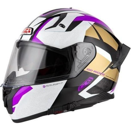 casco integral nzi GO RIDER STREAM TRIDENT BLACK&PURPLE