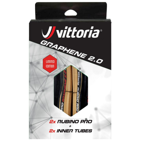 pack 2 Cubiertas Vittoria Rubino Pro Crema/Neg 25-622/700x25 G2 PlegTP w/2xIT