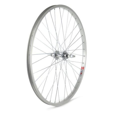 RUEDA TRASERA 26" PLATA, 7- VEL. PIÑON ROSCA, TUERCA, 36H