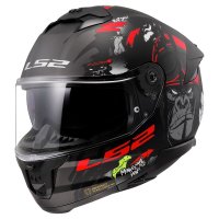 CASCO LS2 INTEGRAL FF808 ANGRY MONKEY NEGRO MATE-ROJO