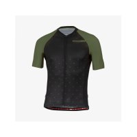 Maillot ciclismo eltin Resistance negro y verde oliva