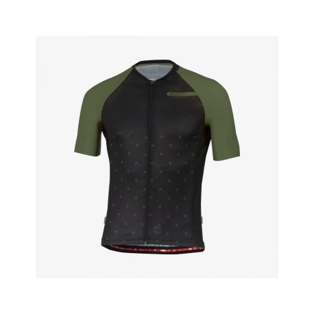 Maillot ciclismo eltin Resistance negro y verde oliva