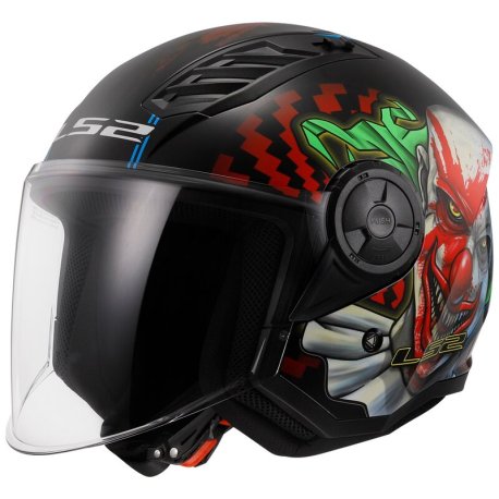 CASCO LS2 JET OF616 HAPPY DREAMS NEGRO-AMARILLO-RO