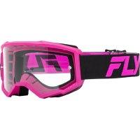 Gafas FLY RACING Focus - Negro / Rosa - Lente Transparente
