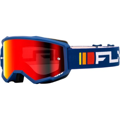 Gafas FLY RACING Zone - Navy / Blanco - Lente Red Mirror / Ahumado