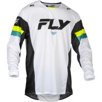Camiseta FLY RACING Kinetic Prix - Blanco / Negro / Hi-Vis