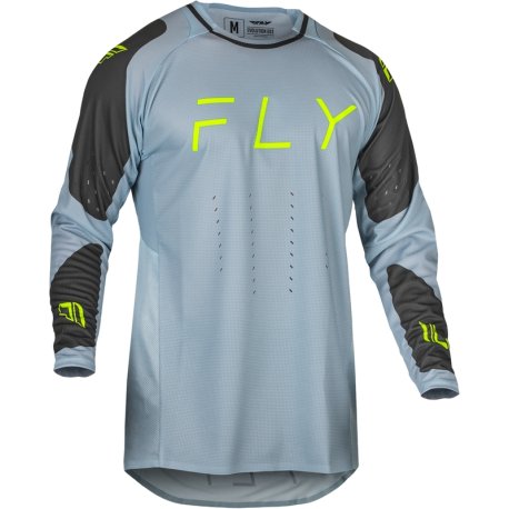 Camiseta FLY RACING Evolution DST - Ice Grey / Antracita / Verde Neón