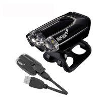 LUZ DELANTERA INFINI ''LAVA'' 2 LED LUZ BLANCA 3LUX CARGA USB NEGRO