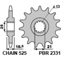 Piñón PBR acero estándar 2331 - 525 15 dientes