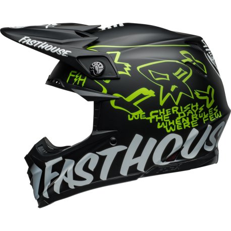 Casco BELL Moto-9S Flex - Fasthouse MC Core Matte Black/Yellow