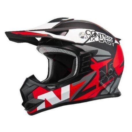 LIQUIDACION Casco cross nzi KNOBBY CONTEST BLACK&RED&WHITE MATT TALLA M