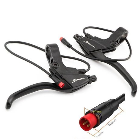 MANETAS FRENO ALUMINIO NEGRO "E-BIKE" 2 PIN M8 CUT OFF