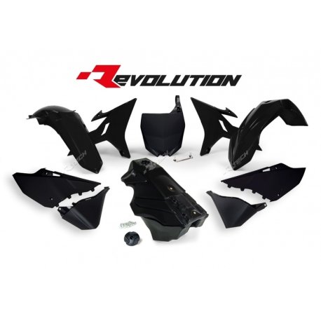 RACETECH Revolution Plastic Kit + Gas Tank Black Yamaha YZ125/250