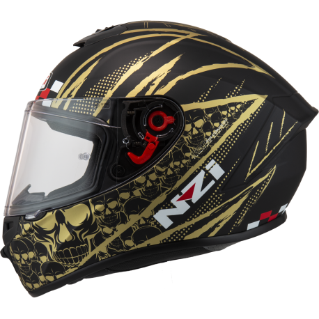 Casco NZI TRENDY 2 FLAG BLACK&GOLD MATT