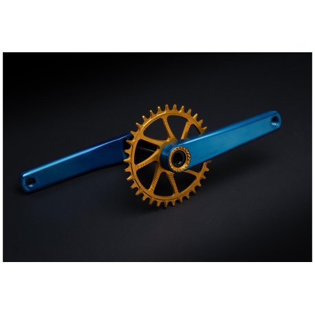 BIELAS GARBARUK XC CRANKSET (175MM, BIELA BLUE, CIERRE GOLD)