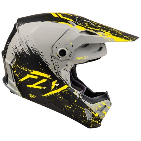 Casco FLY RACING Formula CP Manic - Gris mate / Negro / Amarillo